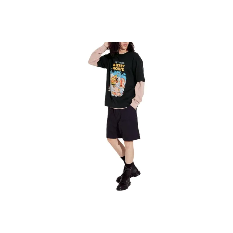 Disney X UNIQLO Disney Co brand T Shirts Unisex Black-1