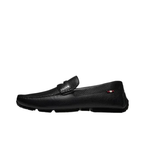 BALLY Pilot Driver Grained Leather Loafers
