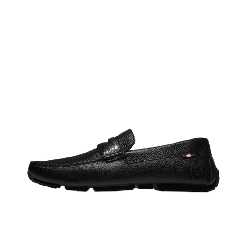 BALLY Pilot Driver Grained Leather Loafers-0