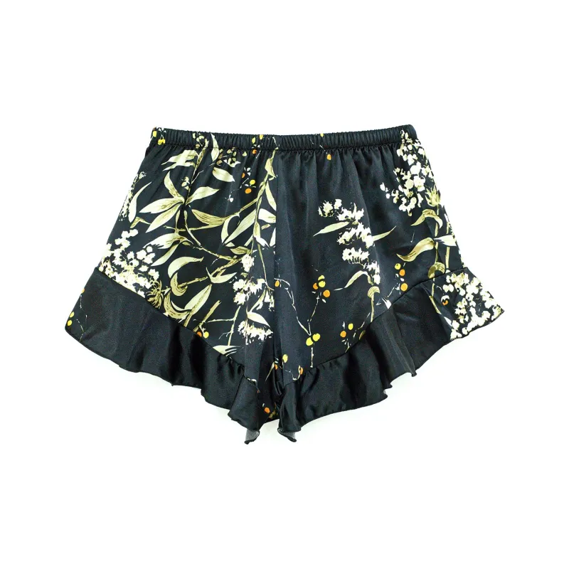 Flowers In Water Pajama Set Women's Black Cherry-7