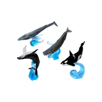 BANDAI Biological Encyclopedia Simulation Marine Life Ornament Mini05 Whale Orca Humpback Whale Bonus Gifts