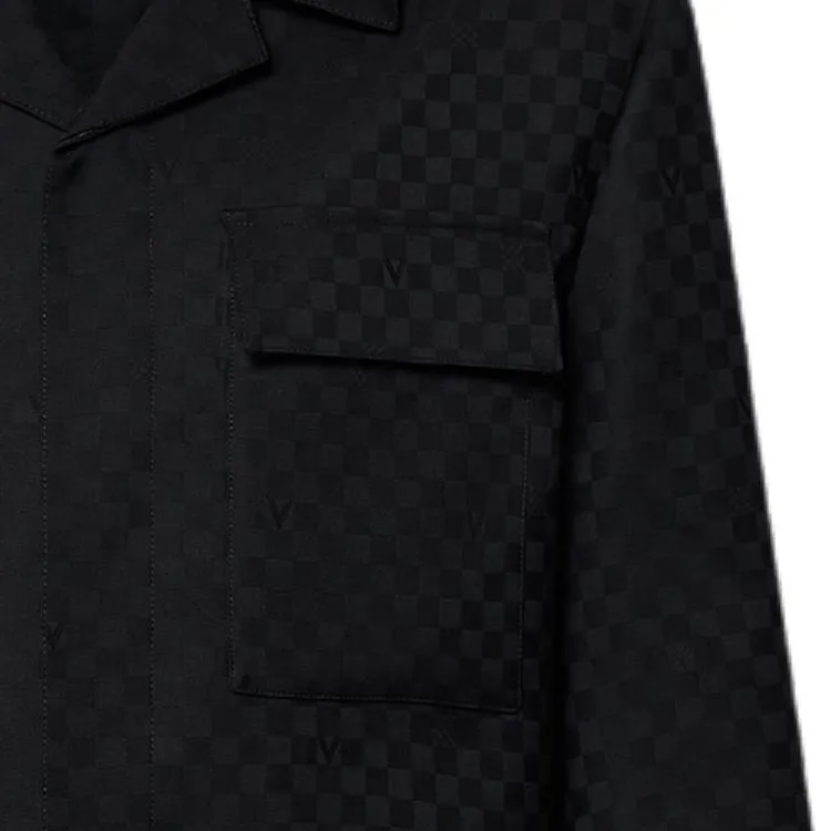 LOUIS VUITTON Damier Open Collar Wool Overshirt-5