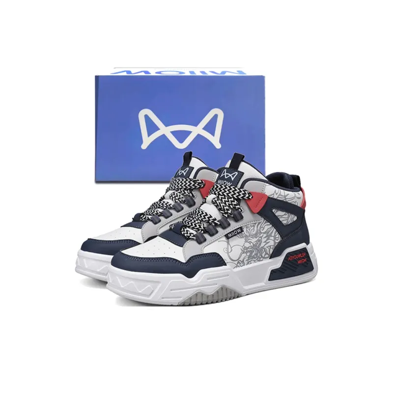 MIIOW Trend Party Series Anti Slip And Wear Resistant Height Increasing High Top Skateboard Shoes Men's-14
