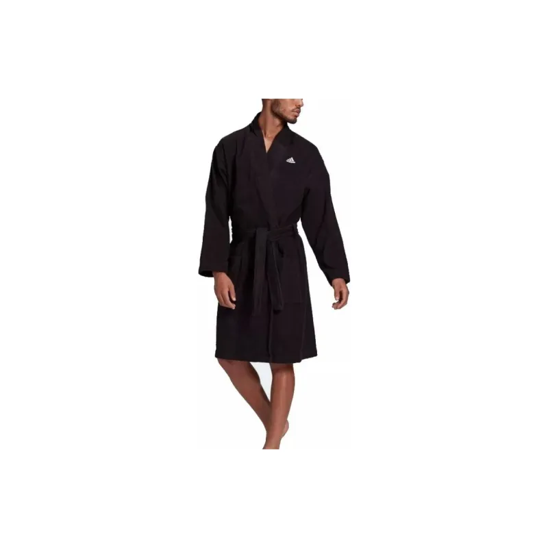 Adidas COTTON DRESSING GOWN Bath Robes Unisex Black-2