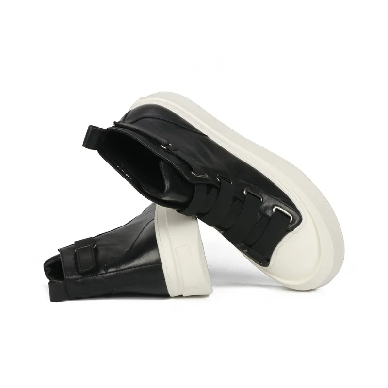 Thai Points High Top Skateboard Shoes Men's Black-8