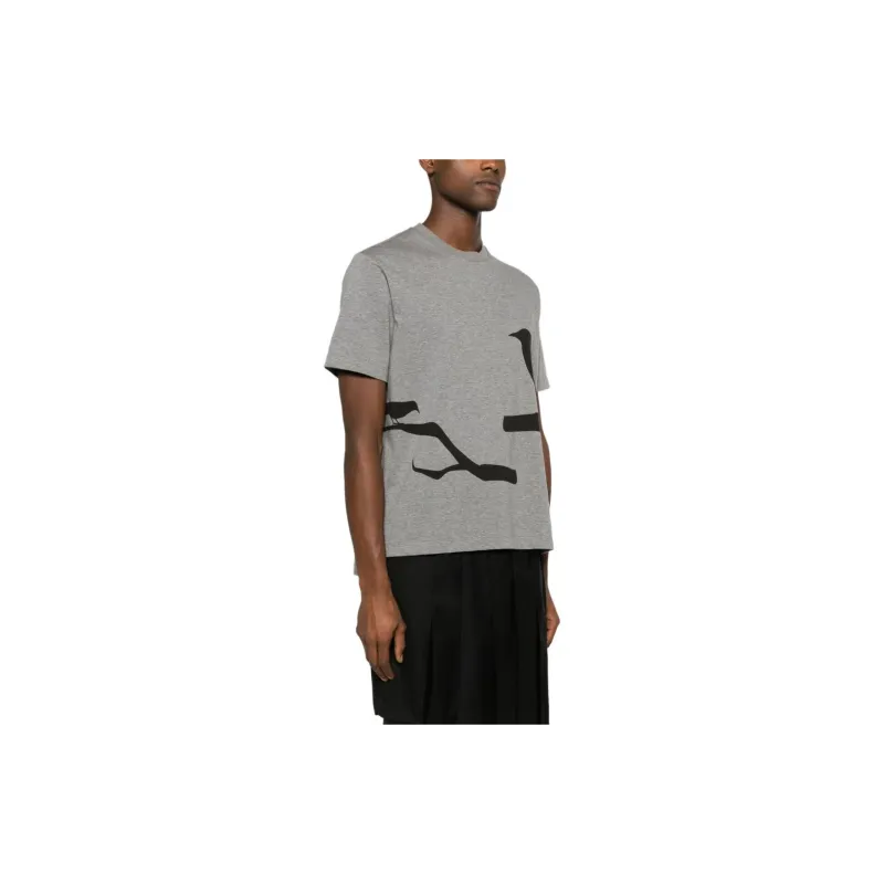 THOM BROWNE Raven print Cotton T shirt-3