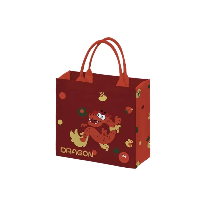 AOSONG Suede Tech Fabric Handbag Large Size Women's Red-2