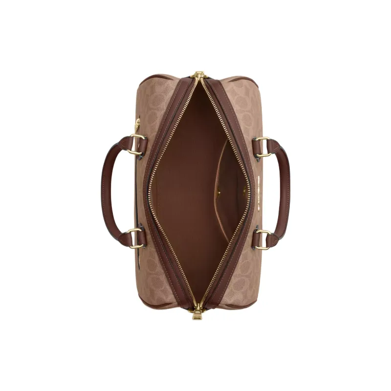 COACH Rowan Coated Canvas Crossbody One Shoulder Handbag Tubas Women's Tan & Brown-2