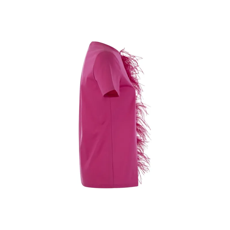 MaxMara Studio Feather Detailed Crewneck T-Shirt-2