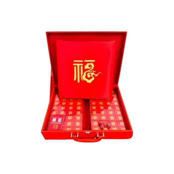 Imono Hand Crafted Mahjong Tiles For Home Use Red Gold Board Games