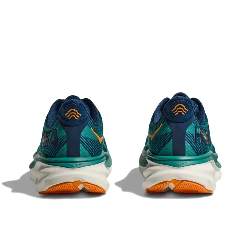 HOKA ONE ONE Clifton 9 Durable Breathable Low-Top Running Shoes Men's Turquoise-3