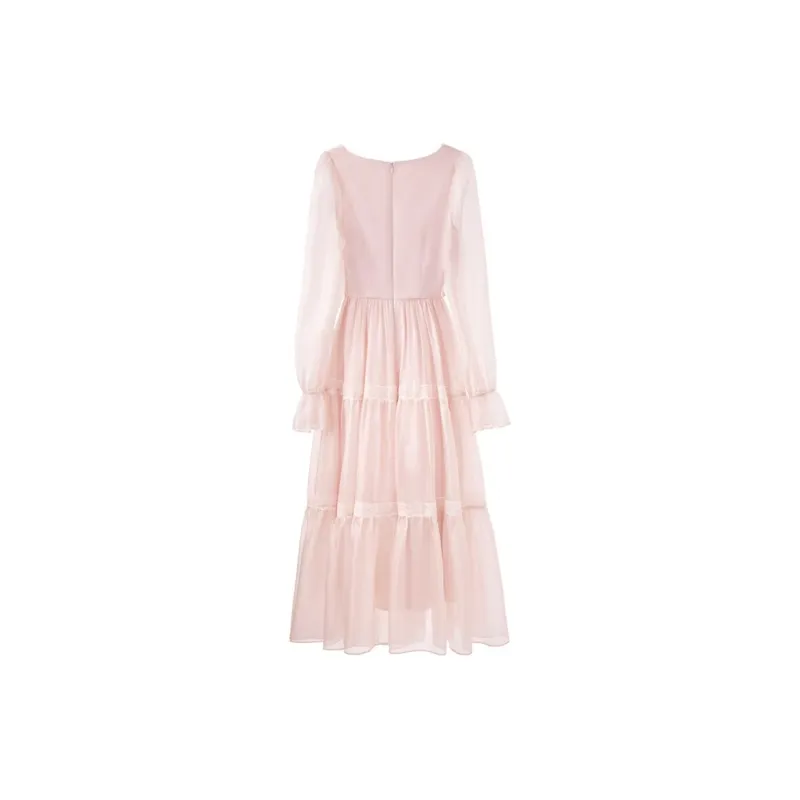 JOSR Long Sleeved Dresses Women's Pink-1