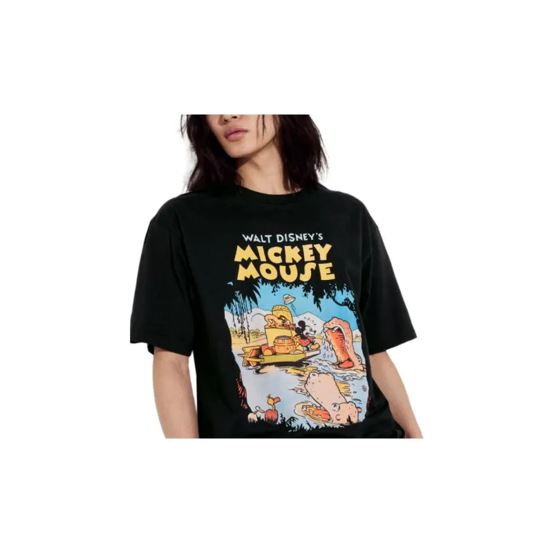 Disney X UNIQLO Disney Co brand T Shirts Unisex Black-3
