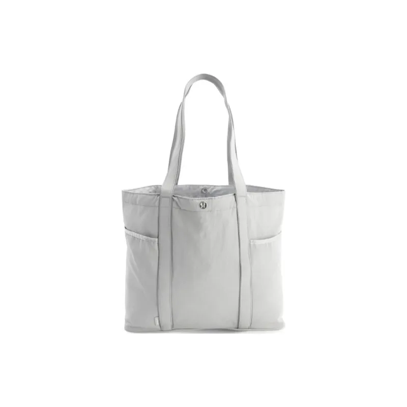 Lululemon Nylon Tote Bag, Shopping Bag, Shoulder Bag, Handbag Regular Unisex Silver Waterdrop-3