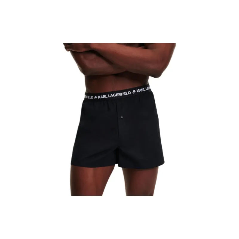 KARL LAGERFELD / Karl Lagerfeld Jeans Logo-waistband Woven Boxer Shorts Pack Of Three-1