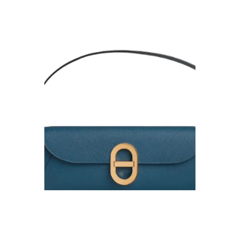 HERMES Chaine D'Ancre To Go Epsom Leather Pig Nose Bag Wallet Women's S4 Deep Blue Dark Blue-3