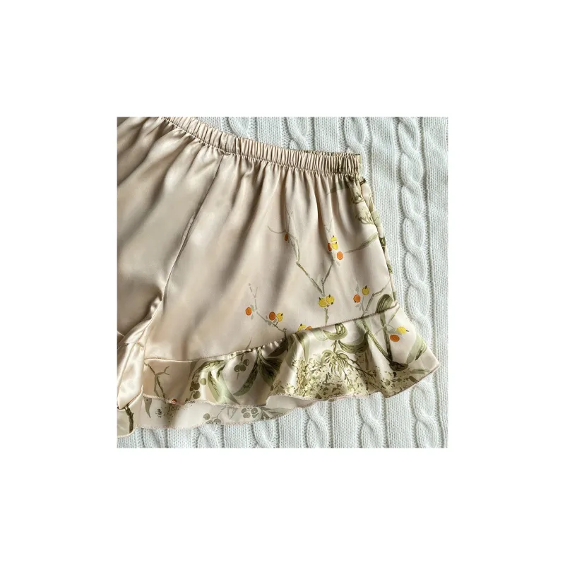 Flowers In Water Pajama Set Women's Champagne Cherry-3