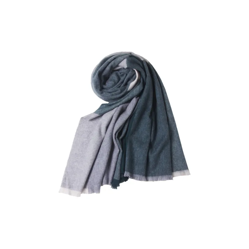H YXIANG Cashmere Knit Scarves Women's Dark Beige/Dark Blue/Dark Green/Navy Blue-2