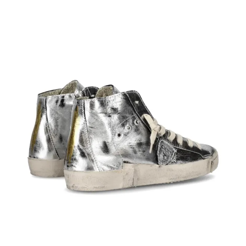 PHILIPPE MODEL Prs High-Top Skateboard Shoes Women's Silver-3