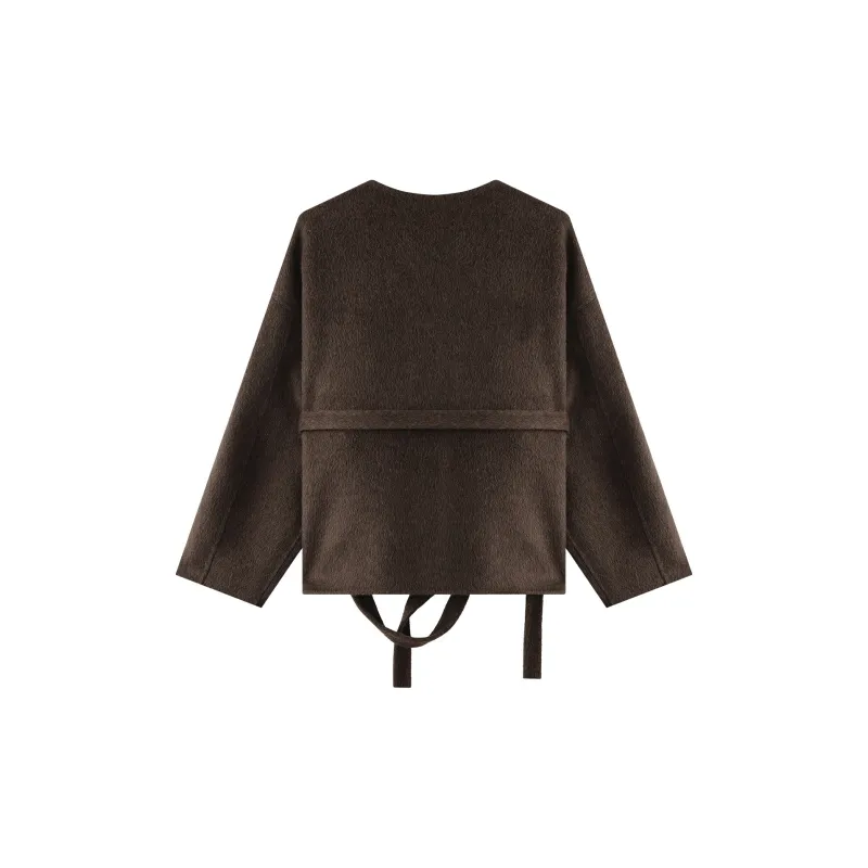 THE SEA LIFE Cropped Coat Women's Coffee Brown-1