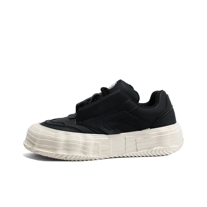 JEANSWEST Height Increasing Abrasion Resistant Lightweight Slip Resistant Low Top Skateboard Shoes Men Black-1