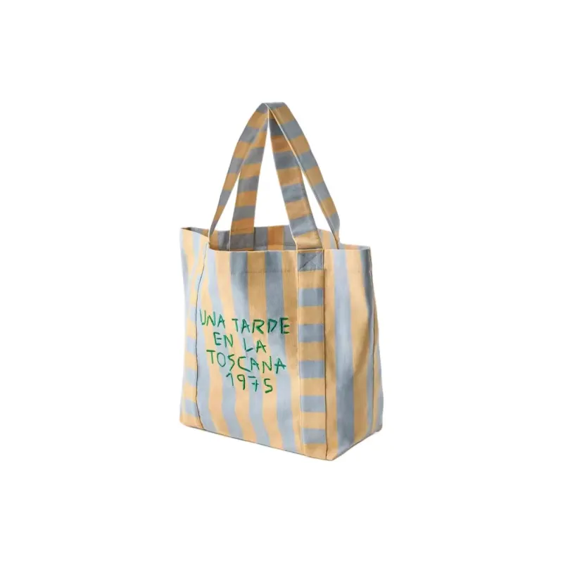 ZARA Cotton Tote Bag Shopping Bag Shoulder Bag Handbag Kids' Yellow/Blue-1