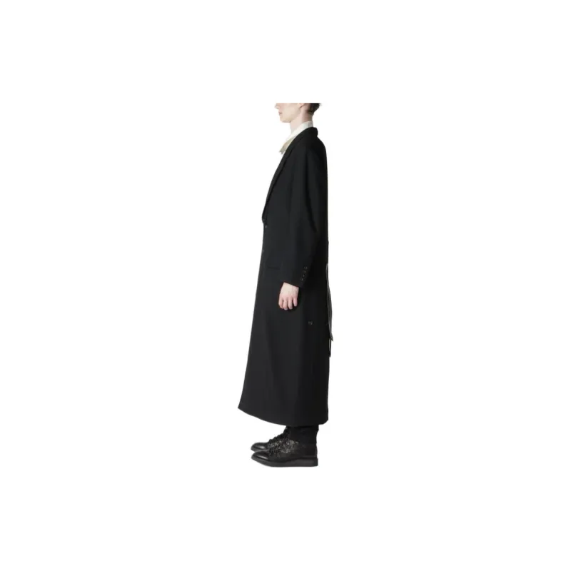 Yohji Yamamoto Button-Up Straight Hem Coat-3