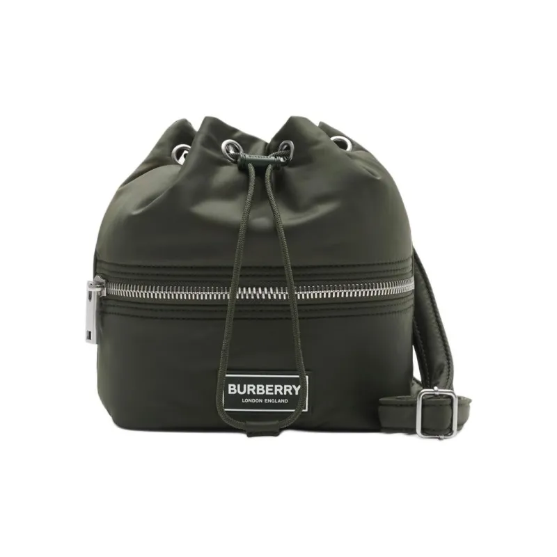 Burberry Nylon Bucket Bag, Shoulder Bag, Crossbody Bag Women's Loam Earth Tone-0