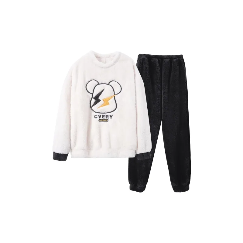 Ta Yan Winter Pajama Set Men's White-0