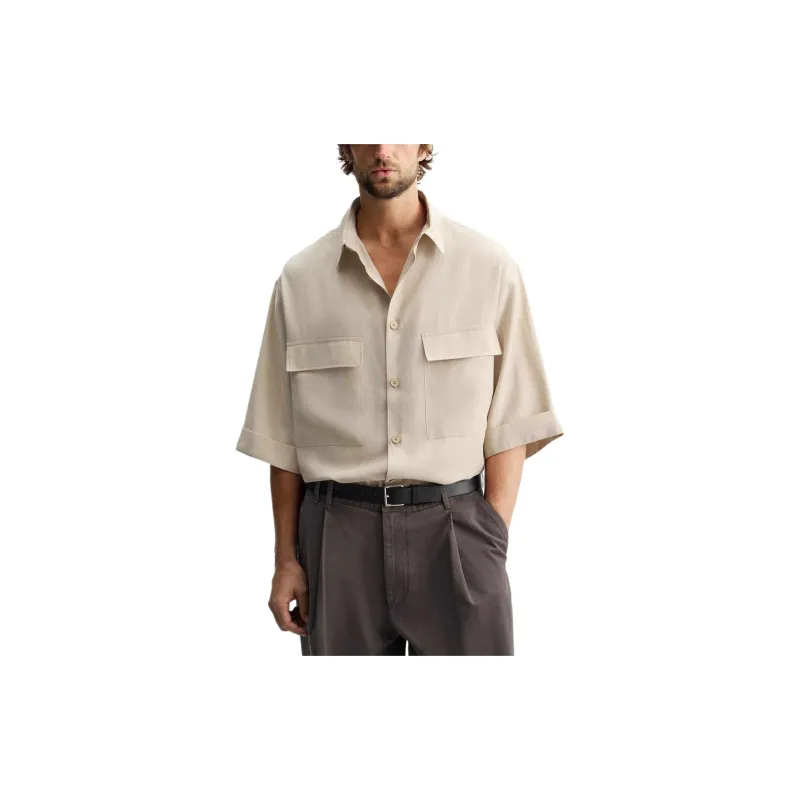 ZARA Shirts Men Sand-3