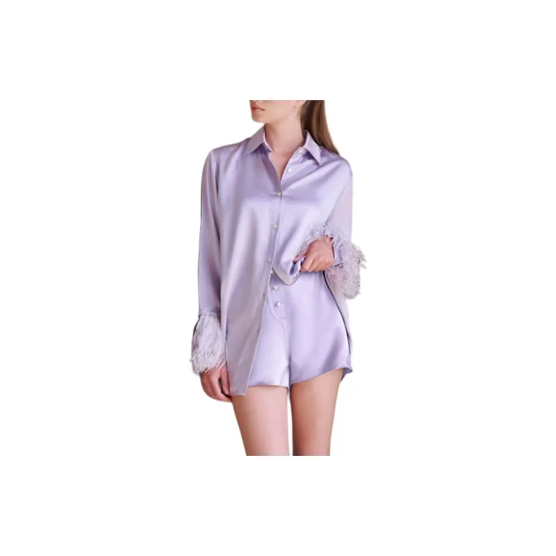 SILKY MIRACLE Nightgown Women's Silver Purple-3