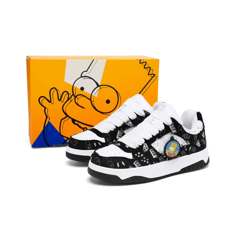 The Simpsons Skateboard Shoes Unisex Low Top Yellow/Beige/Black-0