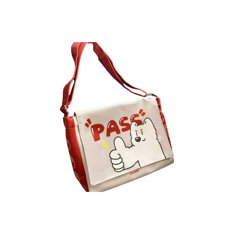 AOSONG Suede Technology Fabric Shoulder Bag, Crossbody Bag Unisex Red-2