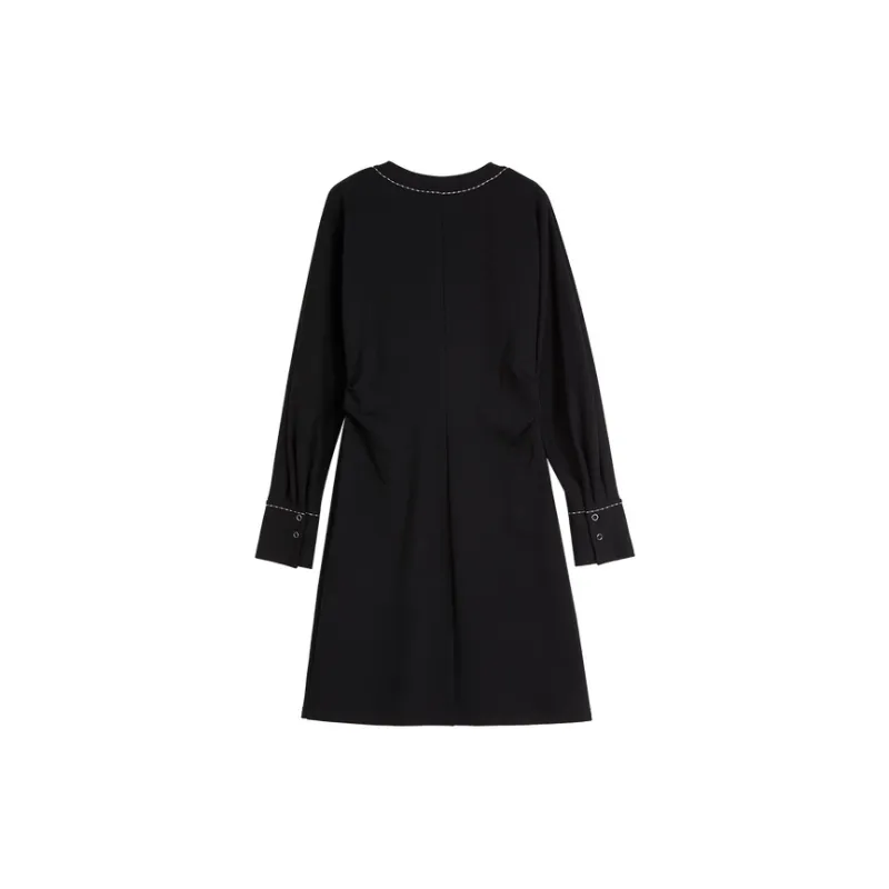 ELLE Long Sleeved Dresses Women's Black-1