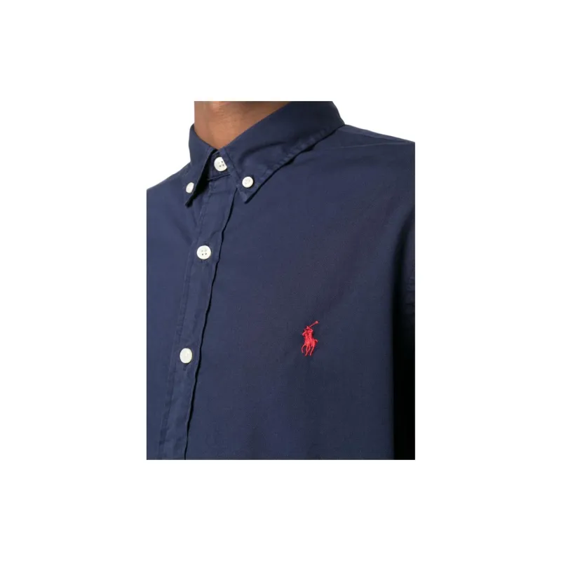 Polo Ralph Lauren Logo Embroidered Curved Hem Shirt-4