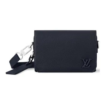 LOUIS VUITTON Fastline Cow Leather Messenger Bag Handheld Shoulder Bag Mini Unisex Blue