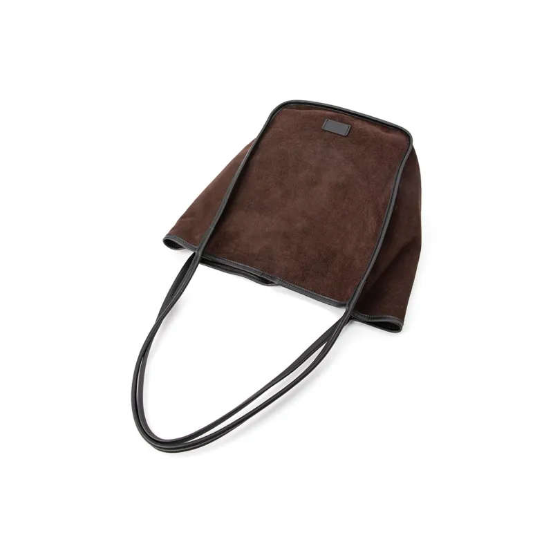 VENOF Cow Leather Tote Bag Shopping Bag Shoulder Bags Medium Size Women's Coffee/Rebrown/Royal Red-5