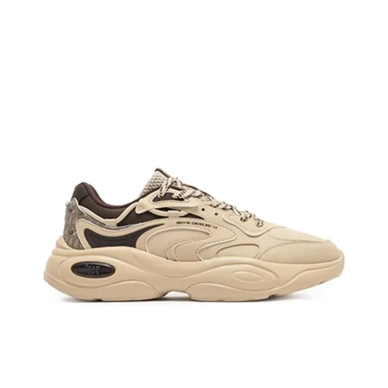 361° Surge Anti-Slip Wear-Resistant Low-Top Casual Shoes Men's Beige Brown-1