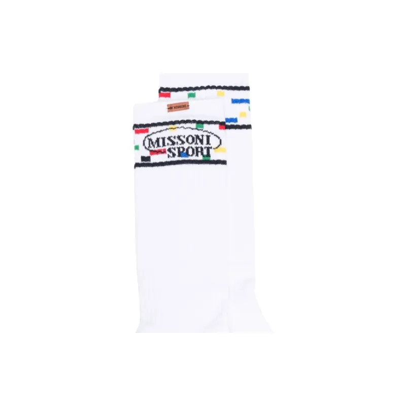 MISSONI Knee-High Socks Men's 1 Pack White-3
