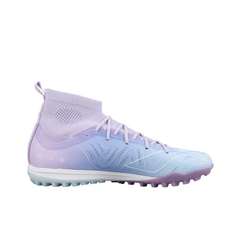 LiNing TF Rubber Broken Studs Artificial Ground Cushioned Slip Resistant Soccer Shoes Men's Blue Purple-1