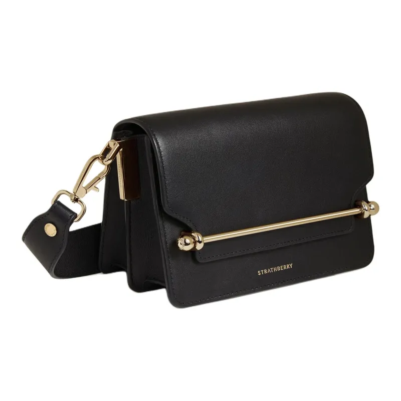 Strathberry Calfskin Shoulder Bag Crossbody Bag Mini Women's Black-1