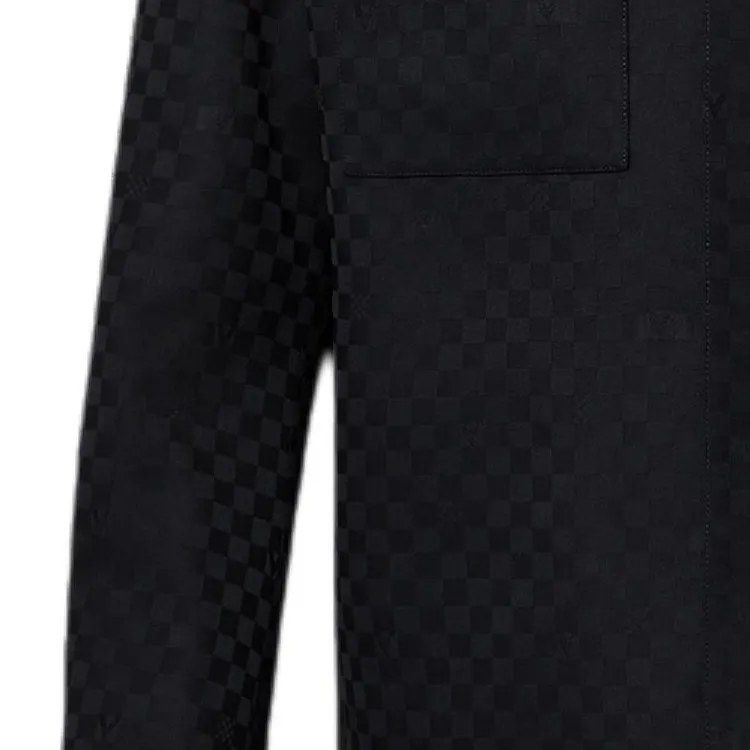 LOUIS VUITTON Damier Open Collar Wool Overshirt-4