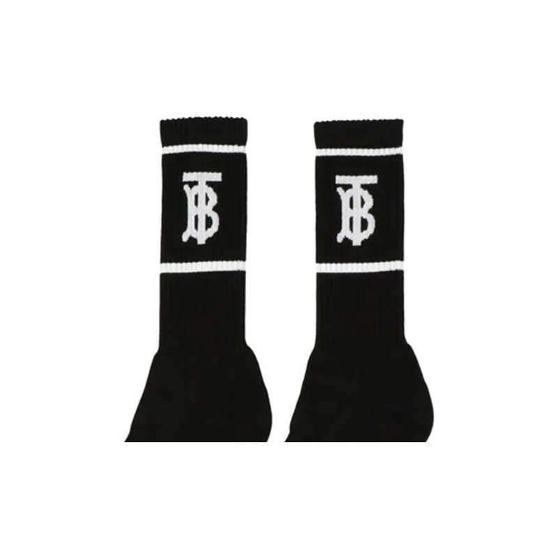 Burberry Monogram Motif Intarsia Socks 'Black'-3