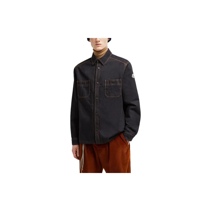 Moncler Collared Button Up Denim Jacket-2