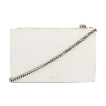 ALLSAINTS Eggstone Grain Leather Crossbody Bag Shoulder Bag Women's Warm White