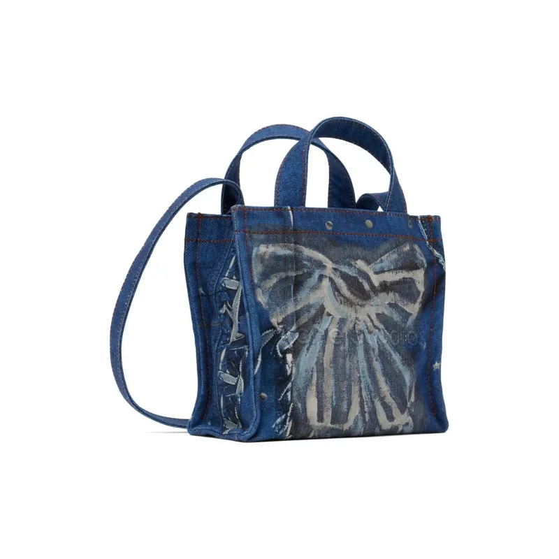 Acne Studios Cotton Tote Bag Shopping Bag Shoulder Bag Crossbody Bag Handbag Mini Women's Blue-1