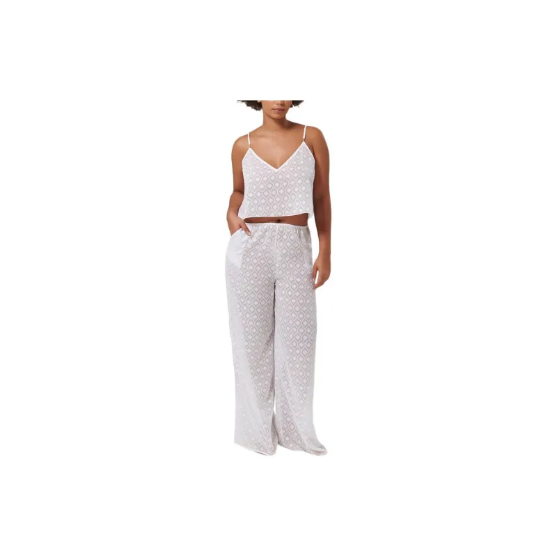 Victoria's Secret PINK BLUEBELLA Cassat Cami And Trouser Set/WI Pajama Set Women's White-1