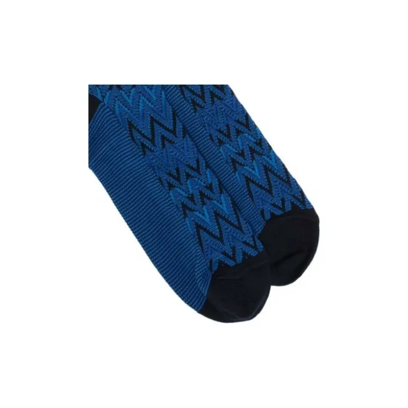 MISSONI Knee-High Socks Men's 1 Pack Blue-1