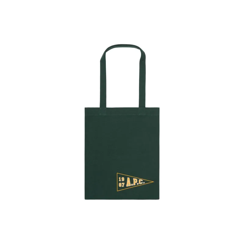 A.P.C Cotton Patchwork Canvas Handbag Shoulder Bag Unisex Dark Green-1
