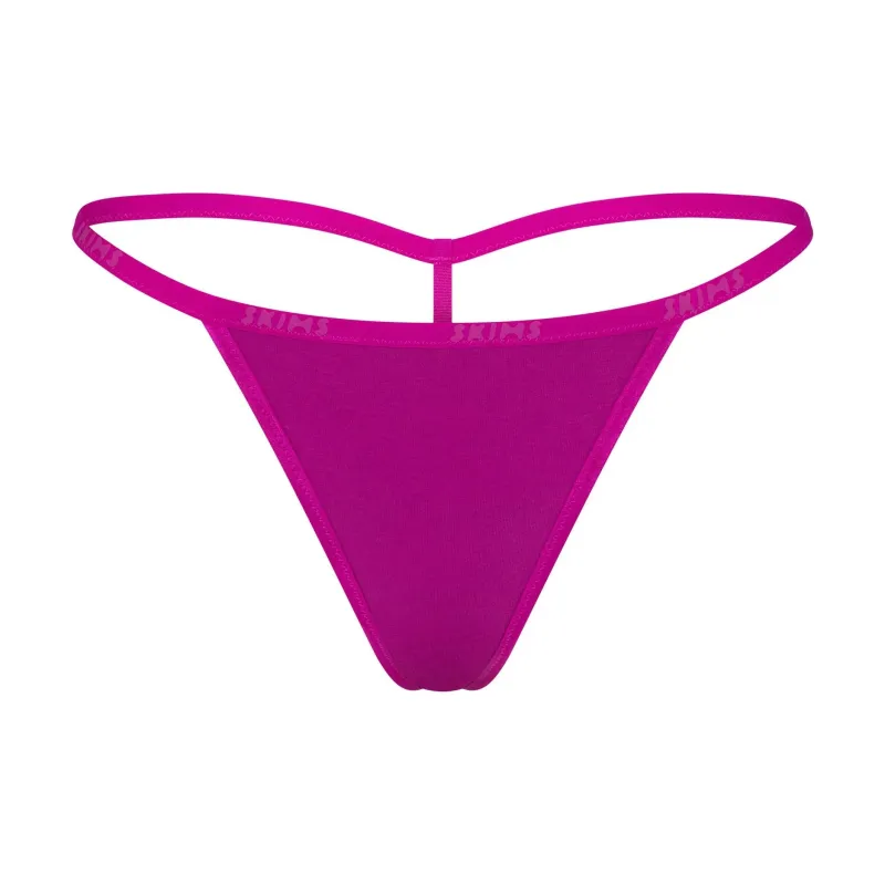 SKIMS COTTON LOGO STRING THONG Underpants Women's 1 Pack LOLLIPOP/Strawberry Color-0
